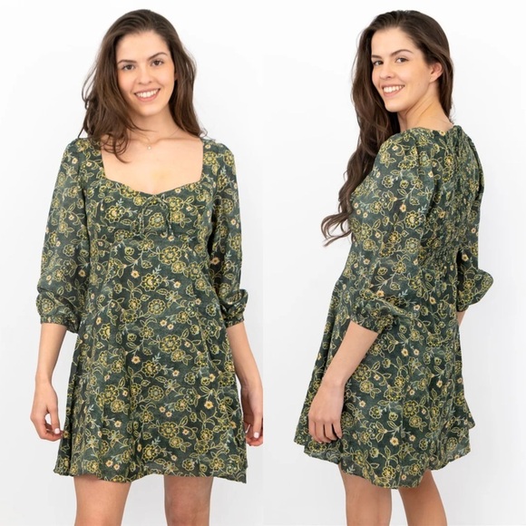 J. Crew Dresses & Skirts - J. Crew Sweetheart long-sleeve mini dress in vintage vines size 14